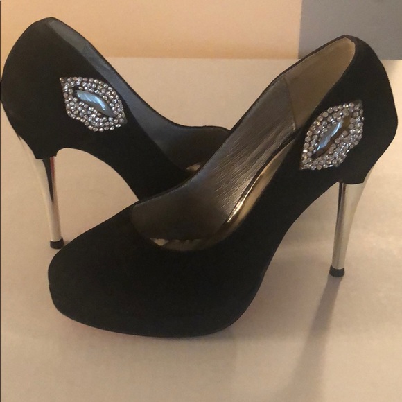 Velvet fabric heels shoes - Picture 4 of 12